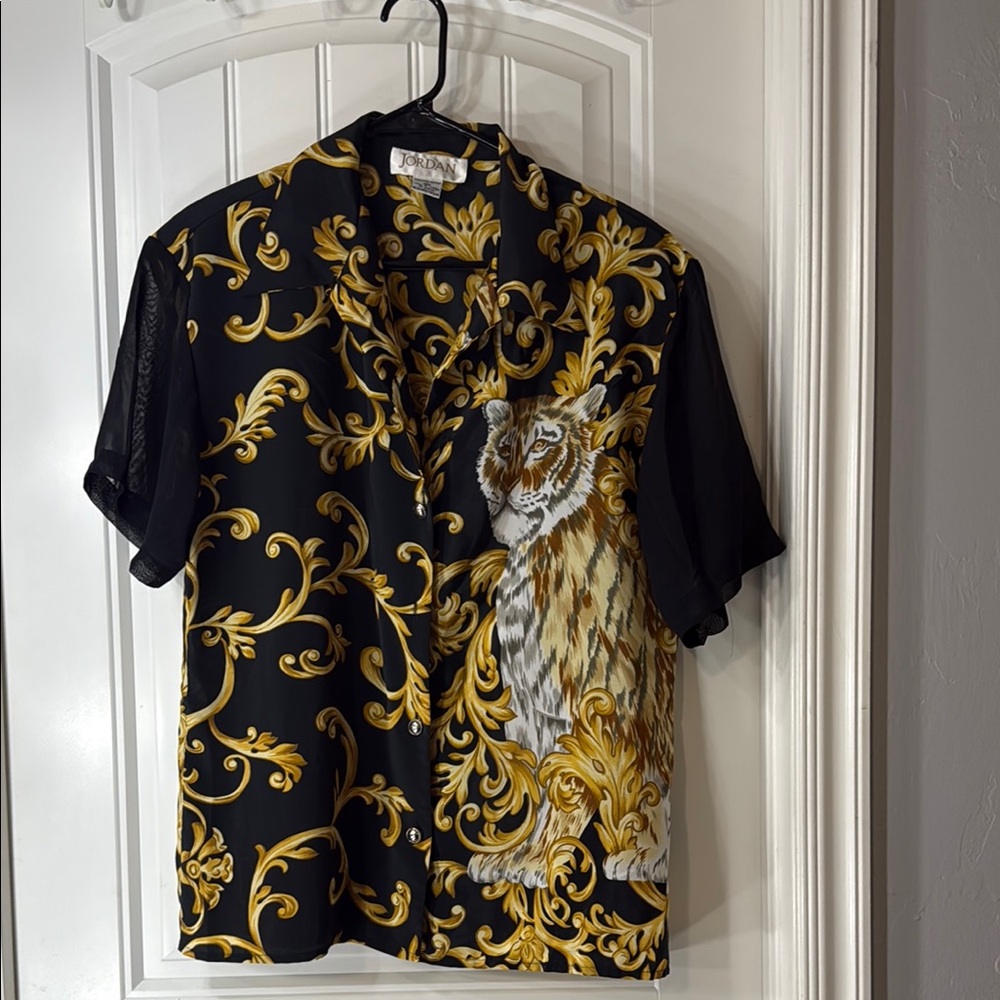 Jordan Black and Gold Casual Button Down Shirt